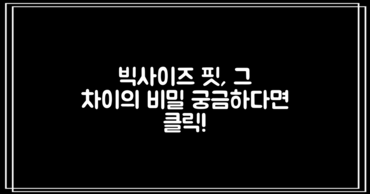 빅사이즈 핏, 어떻게 다를까?